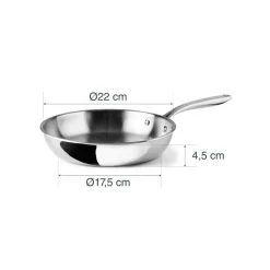 Sartén de acero inoxidable, trichef, 22 cm - Lacor