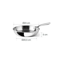 Sartén de acero inoxidable, trichef, 24 cm - Lacor