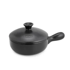Sartén de cerámica gres para inducción 23 cm con tapa, antracita - Topgres