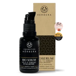 Serum facial hialurónico, vitamina C , E y ácido ferúlico, Nutritivo - Herbera