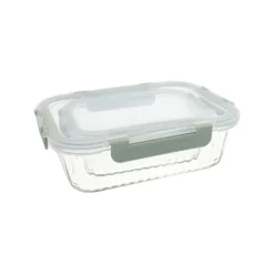 Set de 2 contenedores de vidrio borosilicato con tapa de plástico Optic, 630 y 1.500 ml - Brandani