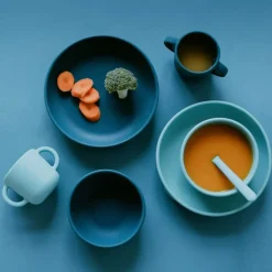 Set de 2 platos con ventosas para bebé, color azul y turquesa - Ekobo