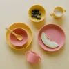 Set de 2 platos con ventosas para bebé, color amarillo y coral - Ekobo