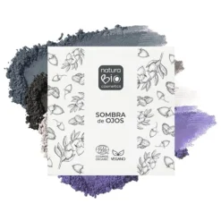Sombra de ojos en polvo, ecológica, Gótico Barcelona: gris azulado, gris oscuro, beige, morado - NaturaBio Cosmetics