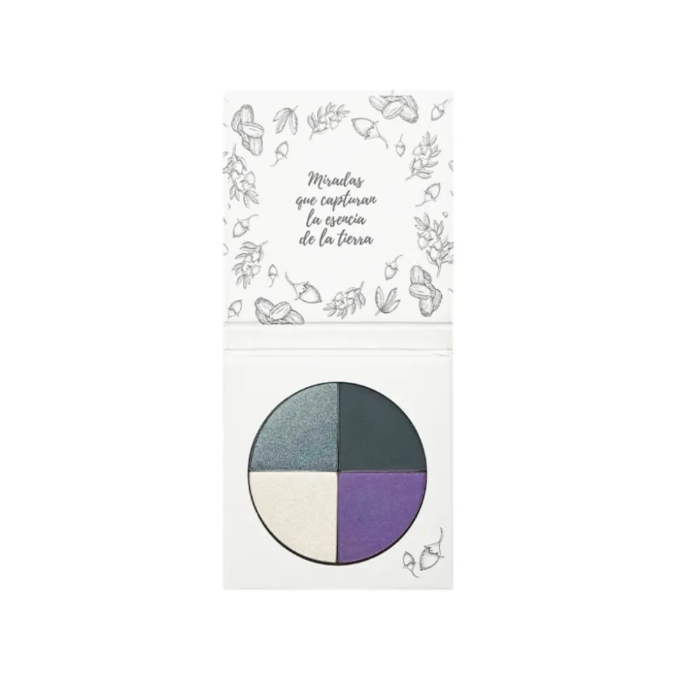 Sombra de ojos en polvo, ecológica, Gótico Barcelona: gris azulado, gris oscuro, beige, morado - NaturaBio Cosmetics