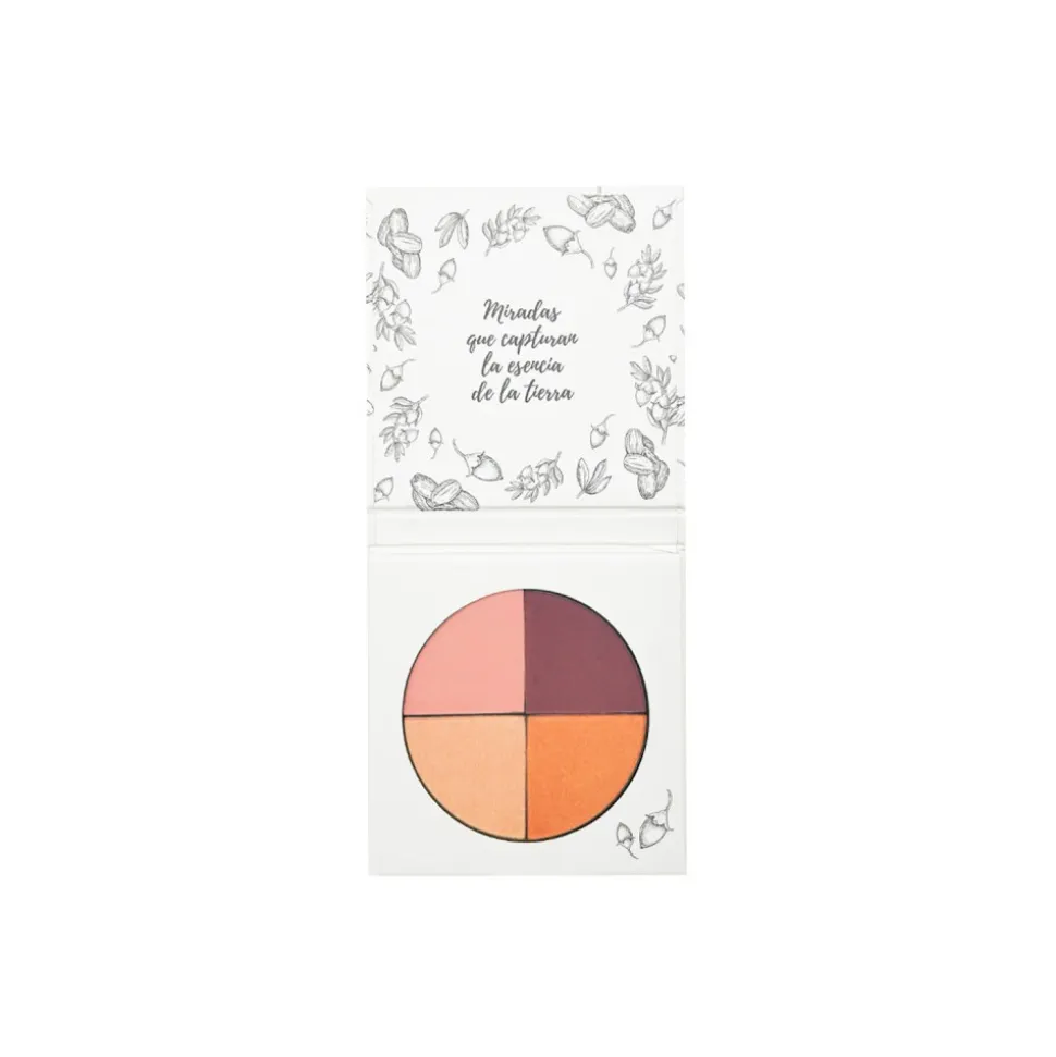 Sombra de ojos en polvo, ecológica, Dunas Canarias: rosa, morado, cobre y beige - NaturaBio Cosmetics