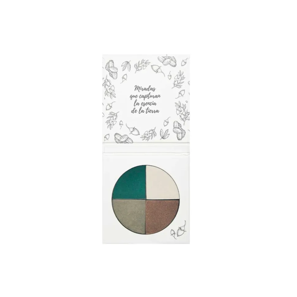 Sombra de ojos en polvo, ecológica, Verde Asturias: verde, beige, verde oliva, marrón - NaturaBio Cosmetics
