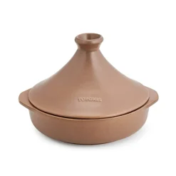 Tajine de cerámica gres 25 cm con tapa, canela - Topgres