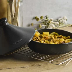 Tajine de cerámica gres 29 cm con tapa, antracita - Topgres
