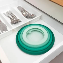 Tapa ajustable de silicona y vidrio, verde - Food Huggers