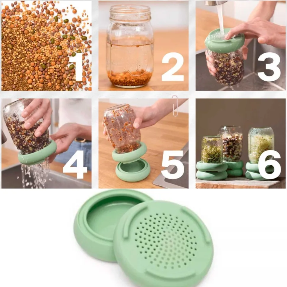 2 tapas para germinador de tarro - Food Huggers