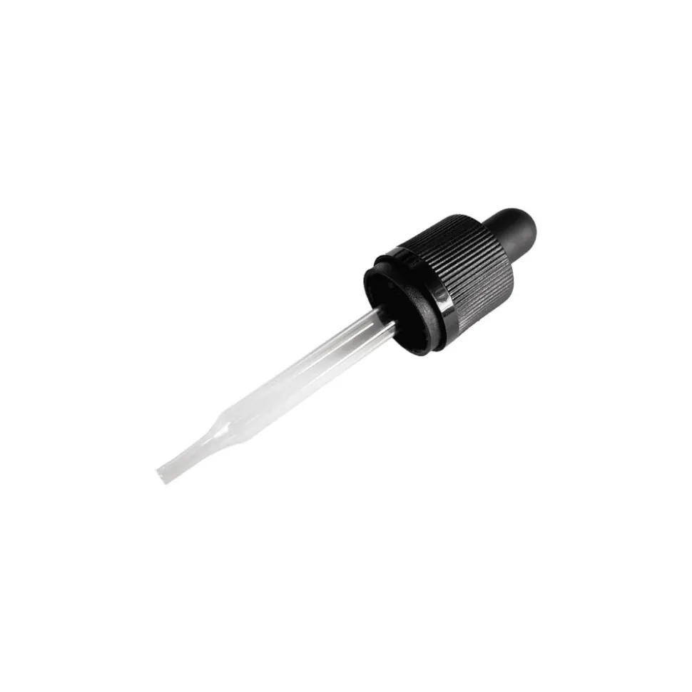 Tapón con pipeta gotero para frasco de cristal ámbar de 30 ml