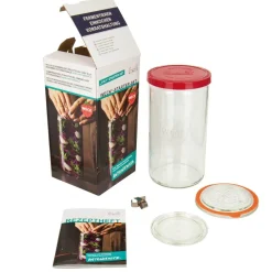 Tarro de fermentación de cristal 1500 ml + tapa y pesa de cristal - Weck