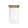 Tarro de vidrio con tapa de bambú, hermético, 1100 ml - Brandani