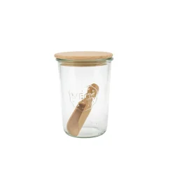 Tarro de vidrio con tapa de madera Weck - 580 ml