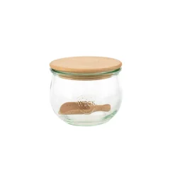 Tarro de vidrio Tulip con tapa de madera Weck - 580 ml