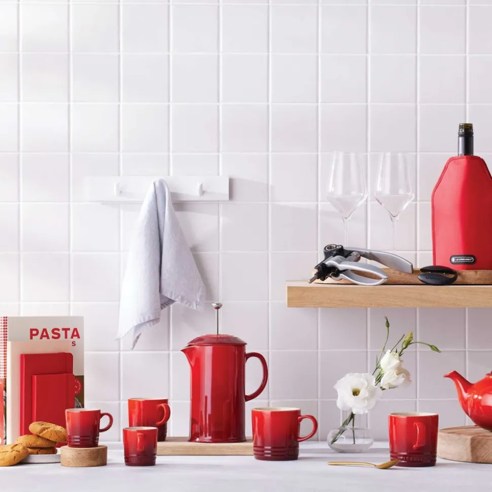 Taza de cerámica gres esmaltada 200 ml, color cereza - Le Creuset