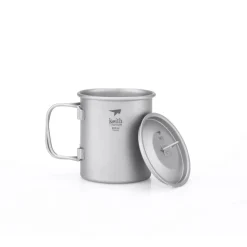 Taza de titanio con asa plegable y tapa 300 ml - Keith