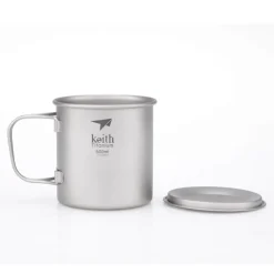 Taza de titanio con asa plegable y tapa 550 ml - Keith