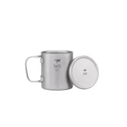 Taza de titanio con asa plegable y tapa 550 ml - Keith