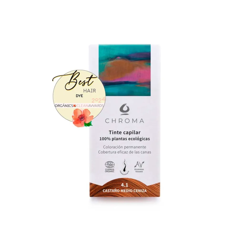 Tinte ecológico castaño medio ceniza 4.1 - Chroma