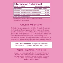 Triphala ecológica, en cápsulas - Organic India