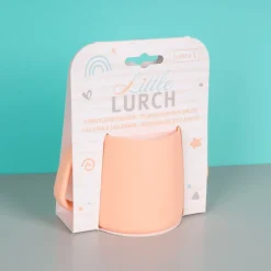 Vaso con asas para bebés de silicona platino, naranja - Lurch