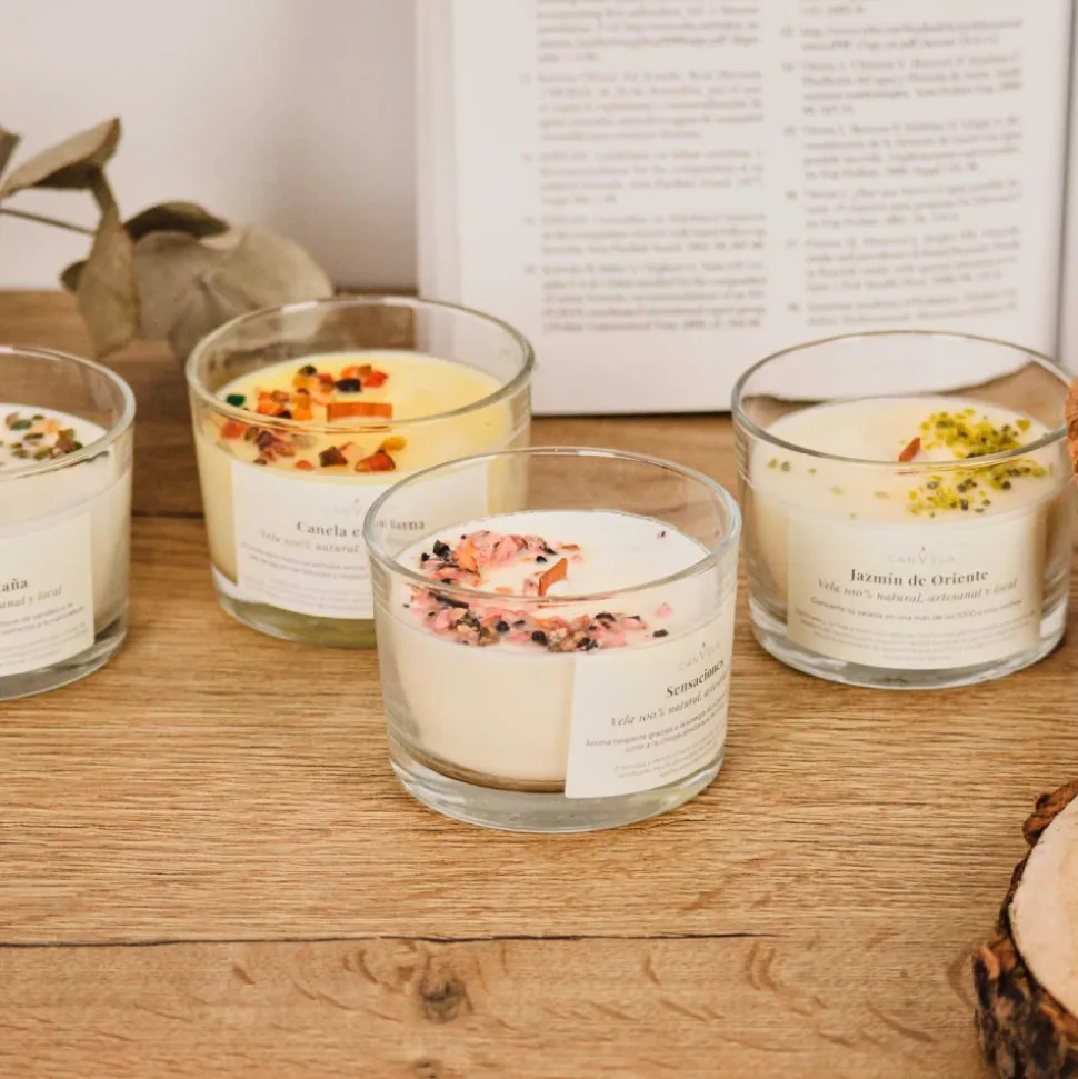 Vela perfumada con aceites esenciales ecológicos, Canela en rama - CanVela