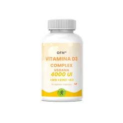 Vitamina D3 complex vegana, 4000 UI + Mg + K2 + Zn, 90 cápsulas - OFM