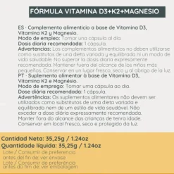 Vitamina D3, 4000 UI +K2+ Mg, 60 cápsulas - Webotanix